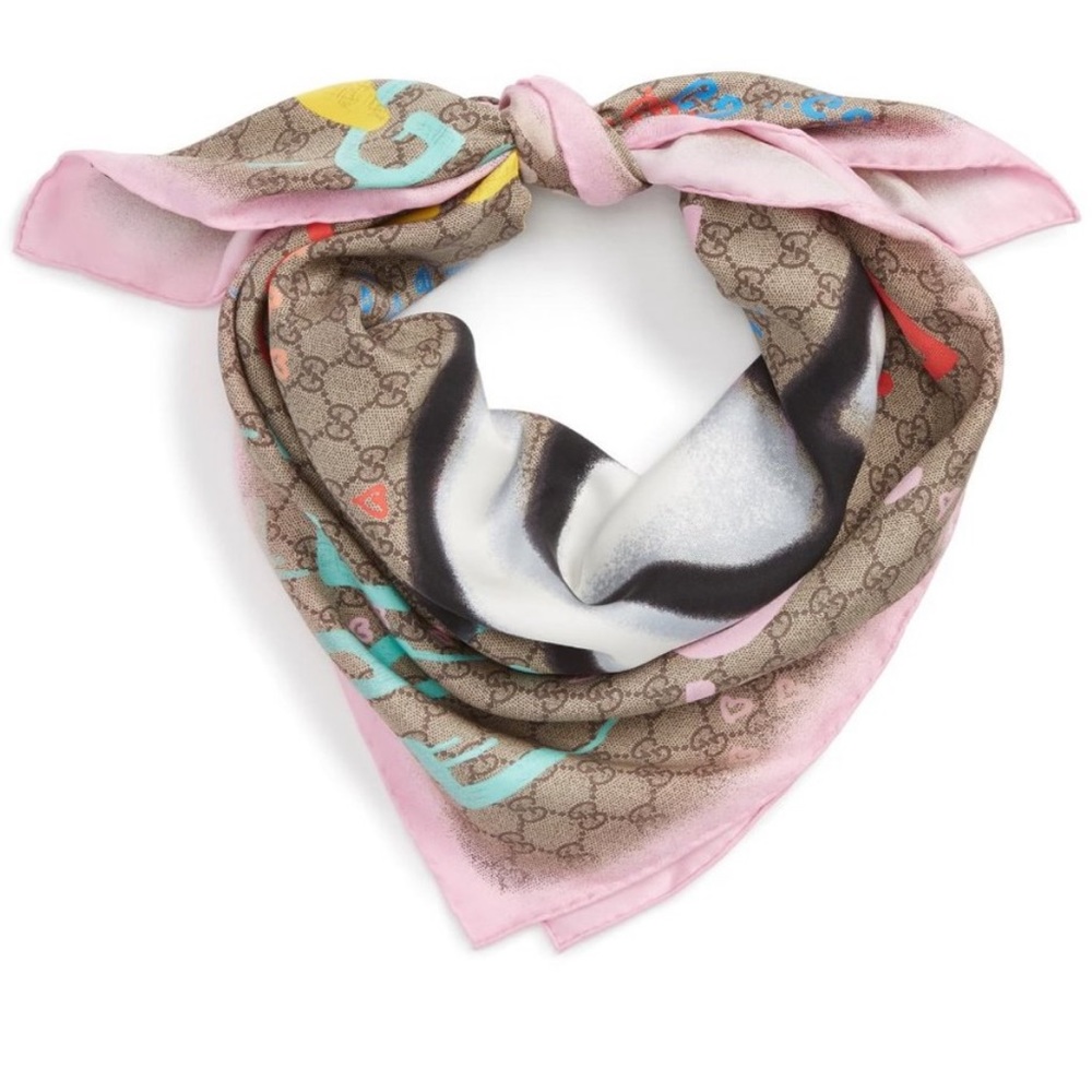 Gucci Pink and Brown Scarf - Picture 3 of 12